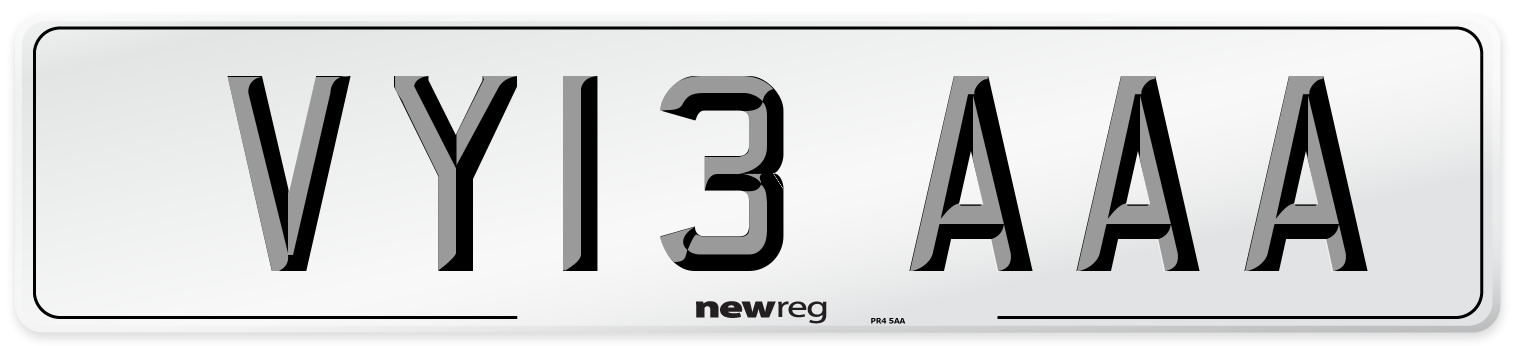 VY13 AAA Number Plate from New Reg